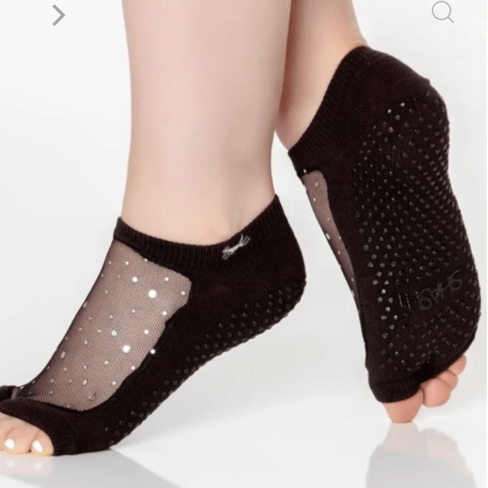 SHASHI Black Mesh Grip Socks | M